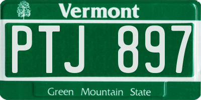 VT license plate PTJ897
