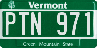VT license plate PTN971