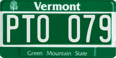 VT license plate PTO079