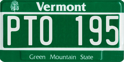 VT license plate PTO195