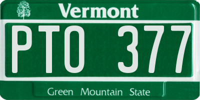 VT license plate PTO377
