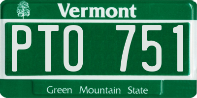 VT license plate PTO751