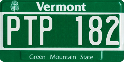 VT license plate PTP182