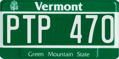 VT license plate PTP470