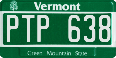 VT license plate PTP638