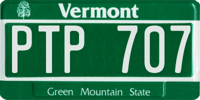 VT license plate PTP707