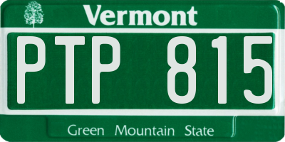 VT license plate PTP815