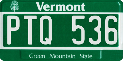 VT license plate PTQ536