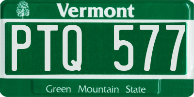 VT license plate PTQ577
