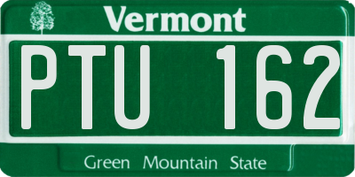 VT license plate PTU162