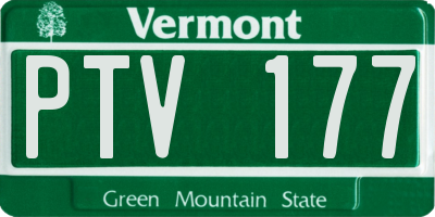 VT license plate PTV177