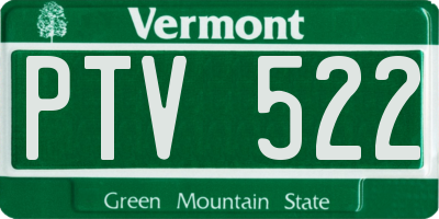 VT license plate PTV522