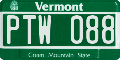 VT license plate PTW088