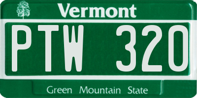 VT license plate PTW320