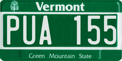 VT license plate PUA155