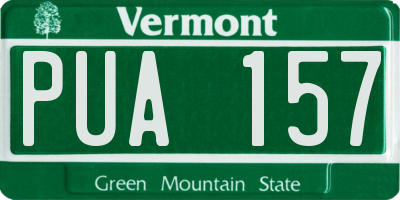 VT license plate PUA157