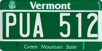 VT license plate PUA512