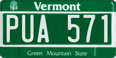 VT license plate PUA571