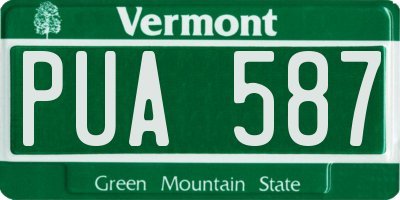 VT license plate PUA587