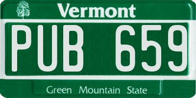 VT license plate PUB659