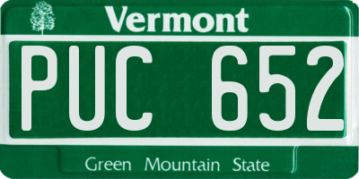 VT license plate PUC652