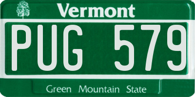 VT license plate PUG579