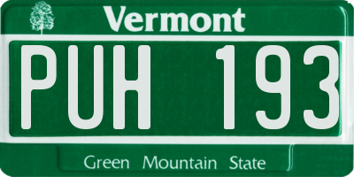 VT license plate PUH193