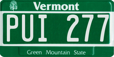 VT license plate PUI277