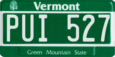 VT license plate PUI527