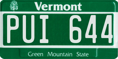 VT license plate PUI644