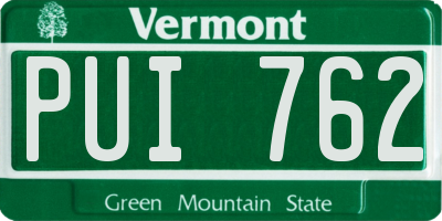 VT license plate PUI762