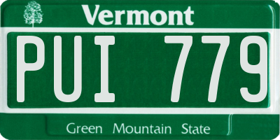 VT license plate PUI779