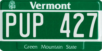 VT license plate PUP427