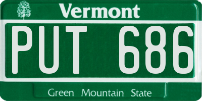 VT license plate PUT686