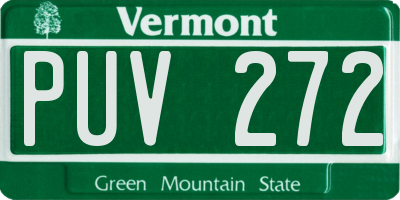 VT license plate PUV272