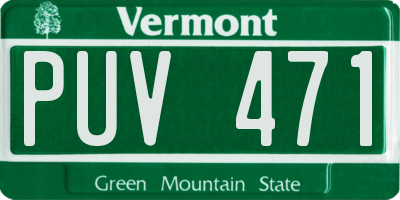 VT license plate PUV471