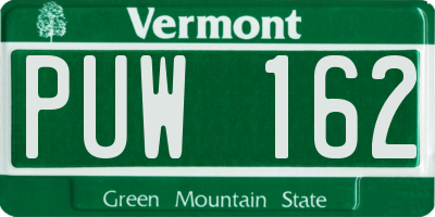 VT license plate PUW162