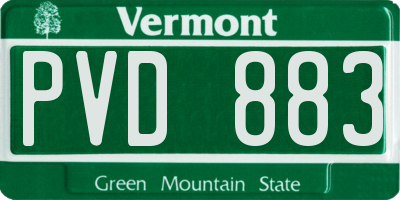 VT license plate PVD883