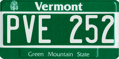VT license plate PVE252