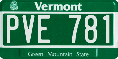 VT license plate PVE781