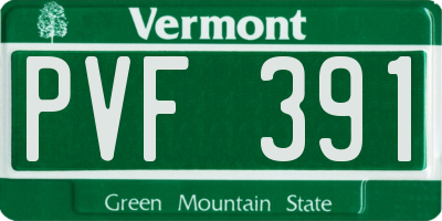 VT license plate PVF391