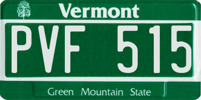 VT license plate PVF515