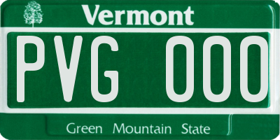 VT license plate PVG000