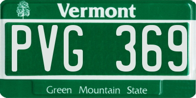 VT license plate PVG369