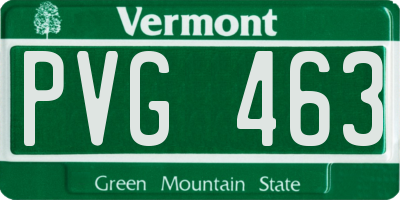 VT license plate PVG463