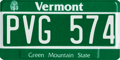 VT license plate PVG574