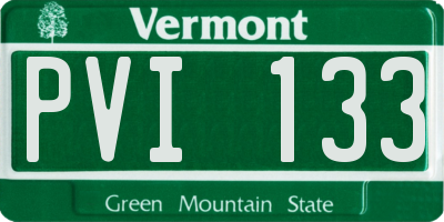 VT license plate PVI133