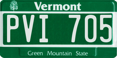 VT license plate PVI705