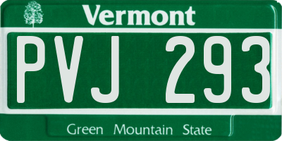 VT license plate PVJ293