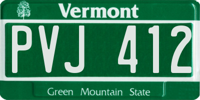 VT license plate PVJ412